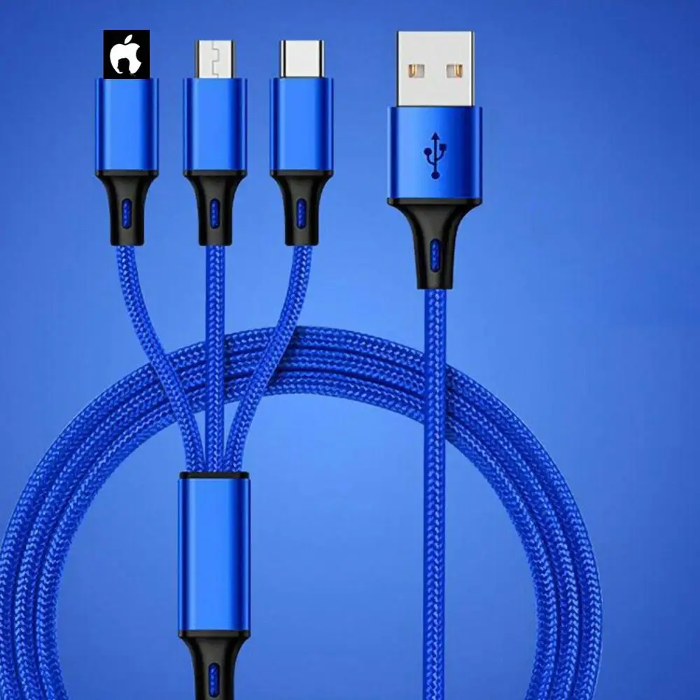 Для Apple usb кабель для зарядки Универсальный 3 в 1 Многофункциональное зарядное