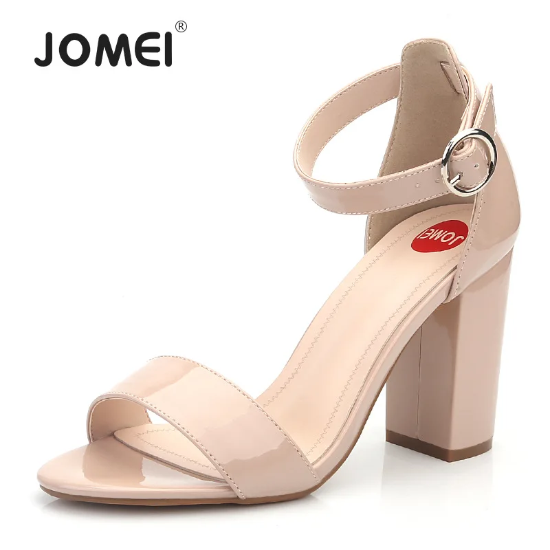 

New word with high heel fashion thick heel sandals women's British style women's shoes simple snake pattern women's shoes