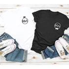 Футболка для женщин, подарок на день Святого Валентина, унисекс, Графические Топы, футболка с карманами для пар МР и миссис