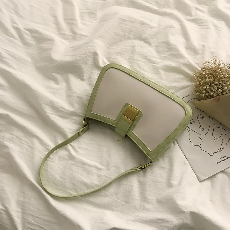 

Autumn And Winter Bag Women 2020 New Fashion Hit Color Single Shoulder Crossbody Baguette Bags Phone Packet B648