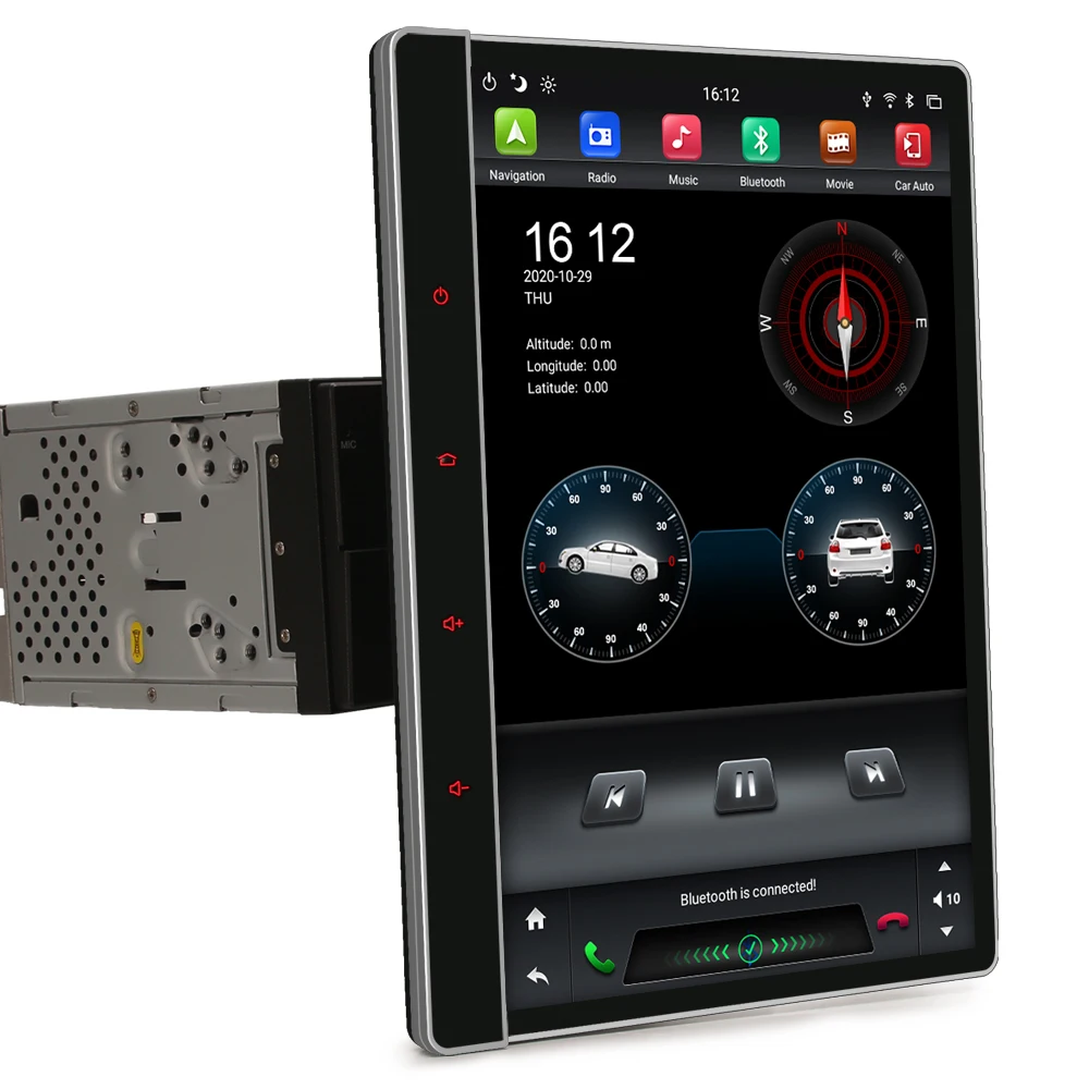 Автомагнитола 12 2 дюйма ISO DIN Android 9 0 GPS спутниковая навигация USB BT HDMI