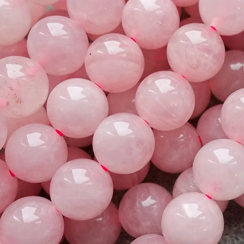 

5x8mm Natural Stone Smooth Round Rose Quartzs beads Jewelry Making Supply