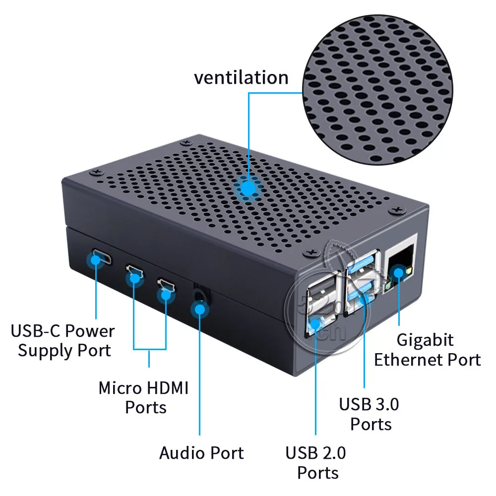 Raspberry Pi 4 Модель B решетчатый дизайн металлический чехол охлаждающий вентилятор