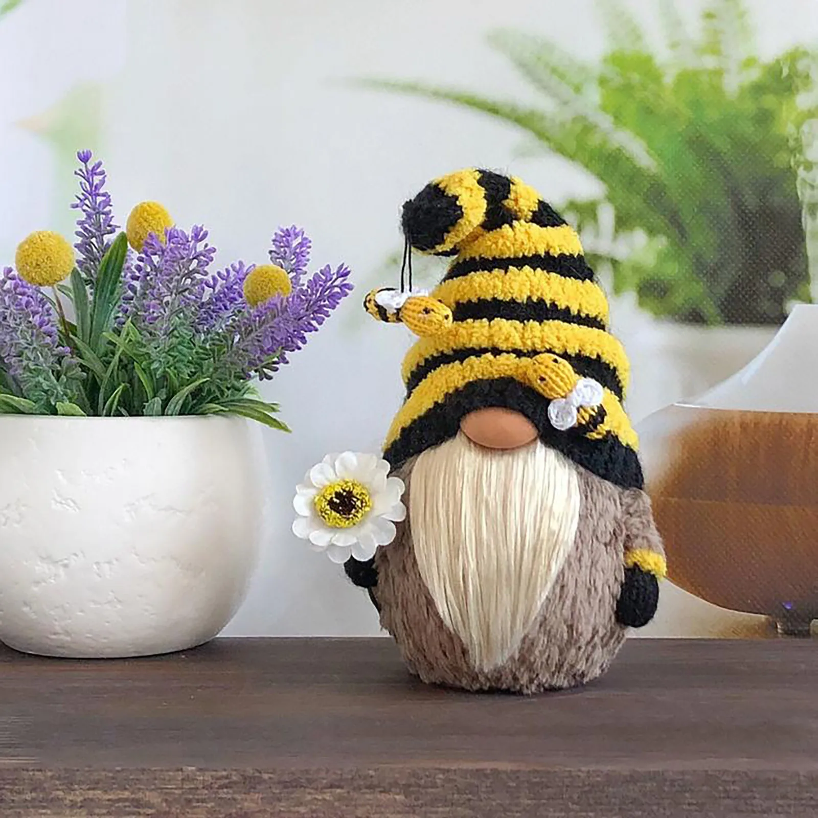 

Easter Faceless Doll Bumble Bee Striped Gnome Scandinavian Tomte Nisse Swedish Honey Bee Elfs Home Old Man Doll Gifts Toys