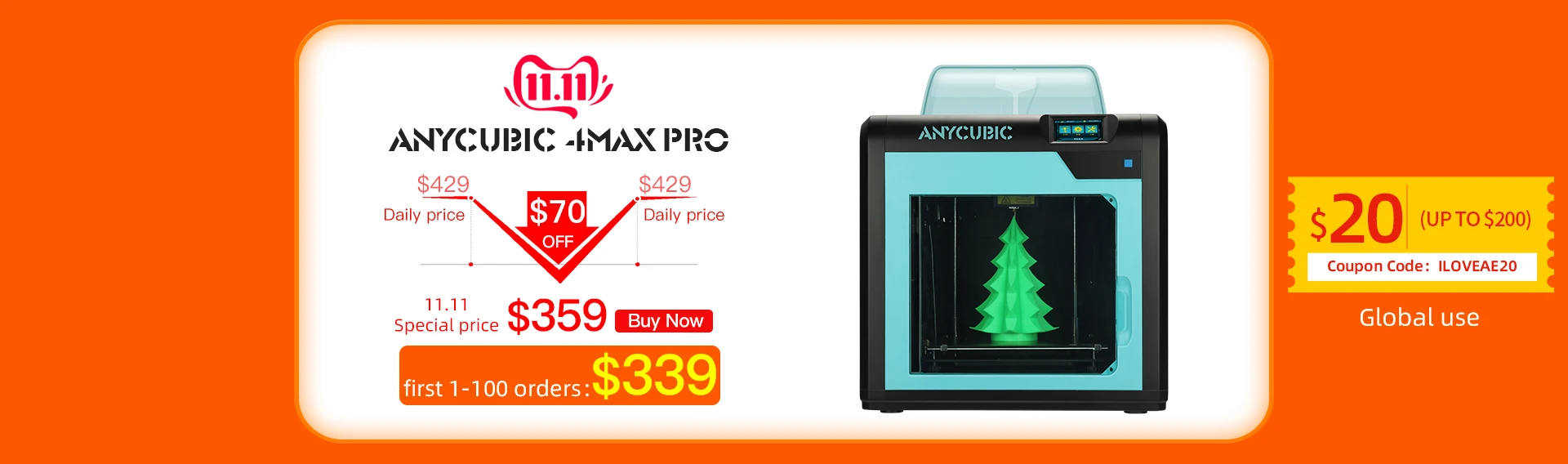 ANYCUBIC 4Max Pro 3d Kit Принтер с PLA замкнутое пространство для печати 3д принтер Kit Большой объем сборки FDM 3d принтер