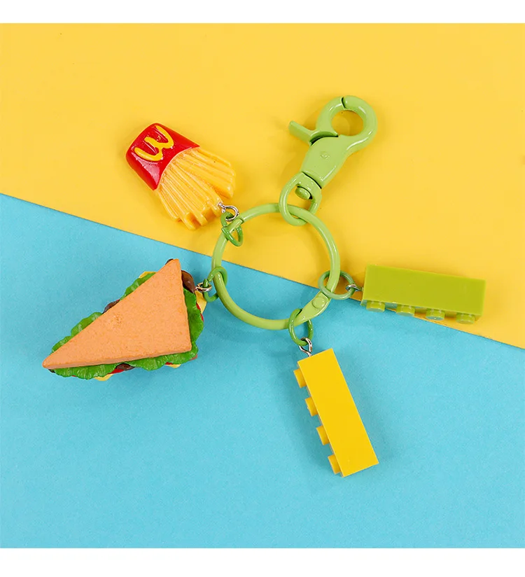Имитация торт и крем бургер сэндвич ключ RingProtective чехол кулон ключей брелок для