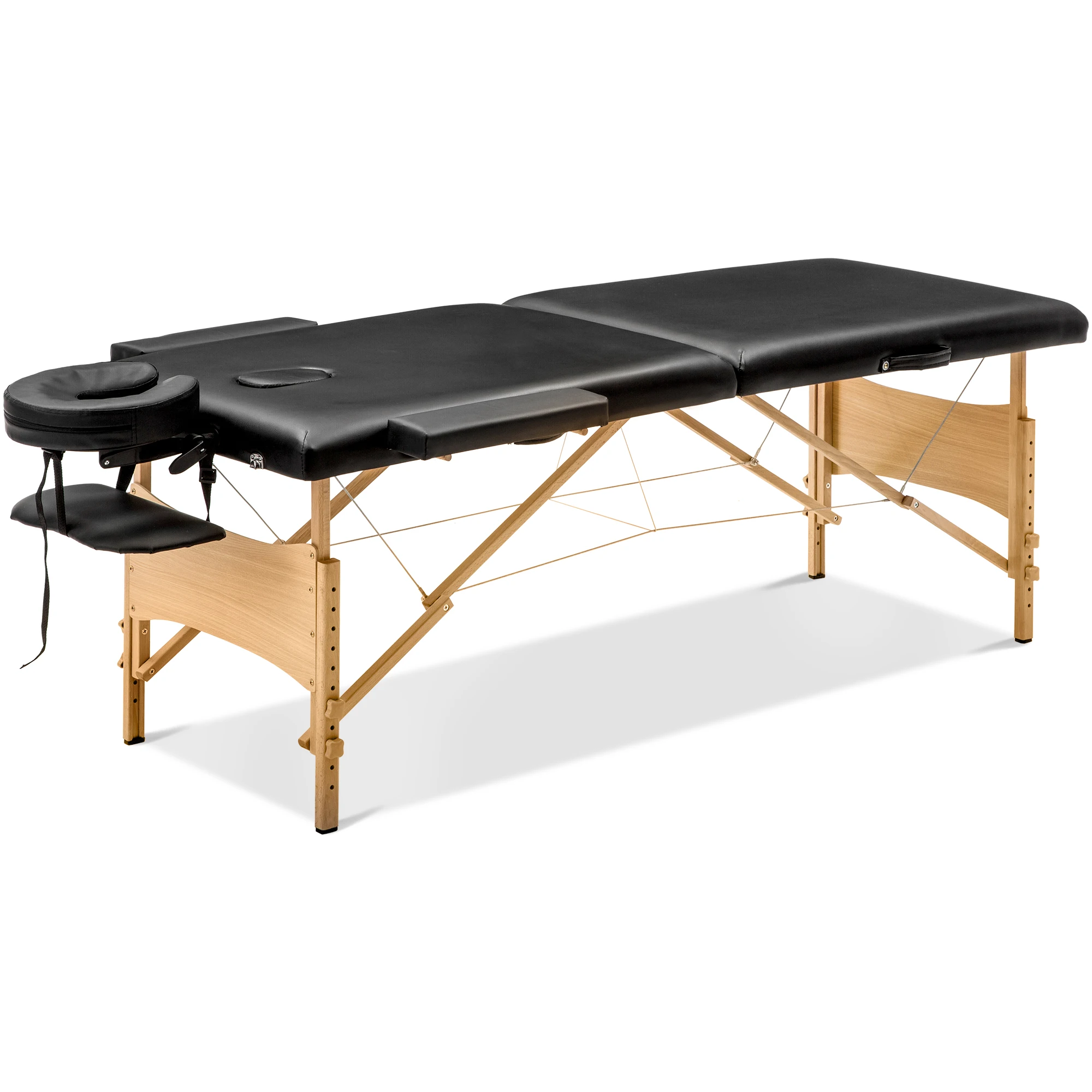 Черный портативный массажный стол бесплатно чехол деревянный 2 секции под прямым