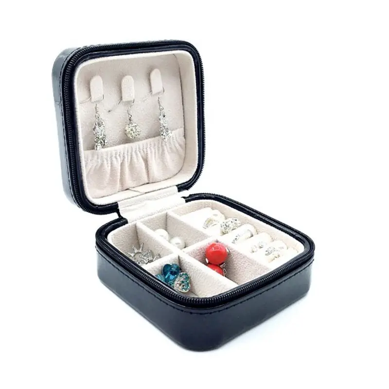 Дорожный футляр для хранения ювелирных изделий однотонная коробка из