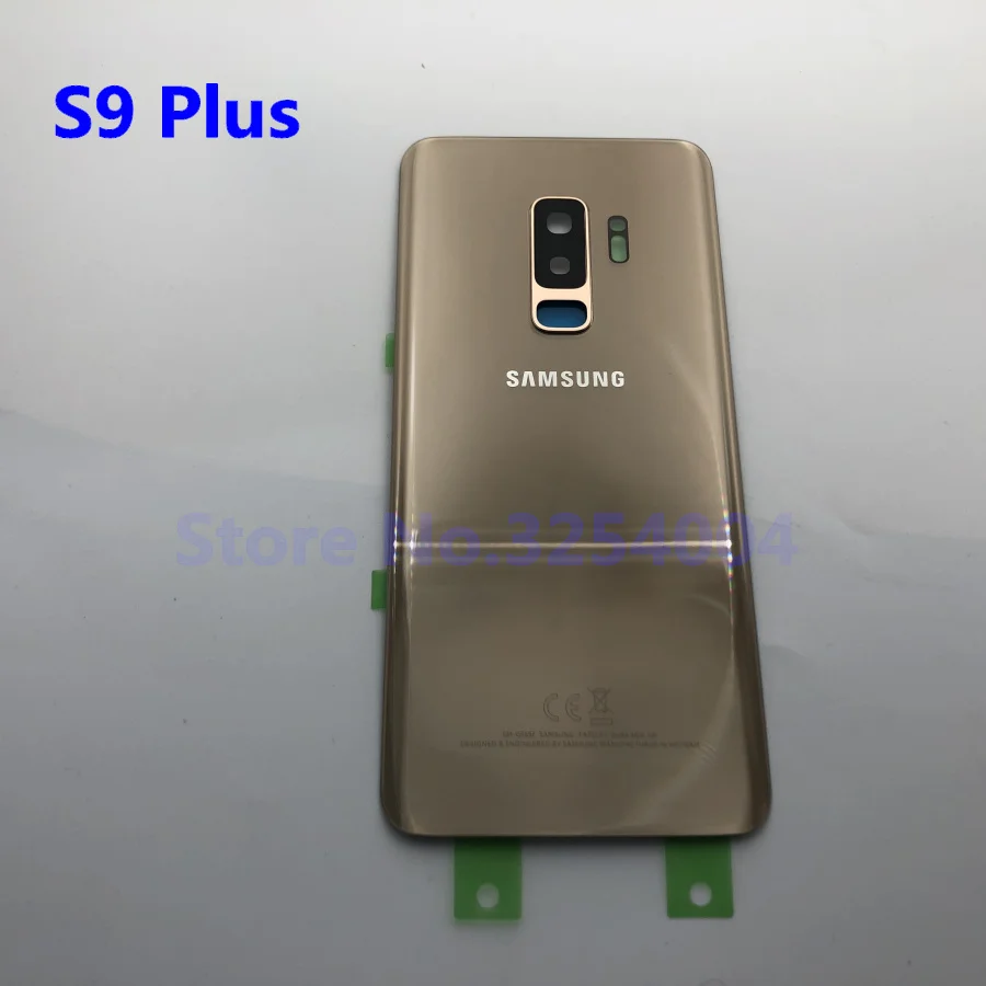 S9 Plus Golden Чехол на заднюю батарейку S9 для samsung Galaxy S9 Plus G960F G965F Задняя стеклянная крышка корпуса+ клей+ рамка для объектива камеры - Цвет: S9 Plus Golden