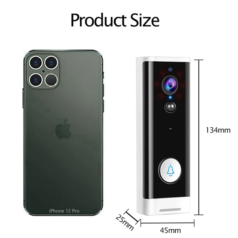 

Autoeye Tuya 1080P WiFi Doorbell IP Camera Wireless Night Vision PIR work support Alexa Google Home