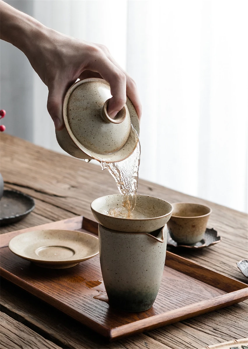 Эмаль Gaiwan разрисованная вручную керамика пиалы для чая чайный набор кунг-фу фарфор Чайный набор из чайная чашка в китайском стиле Чай Услуги