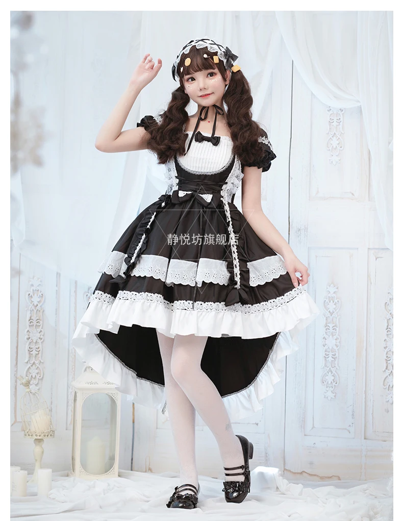 

Original black and white maid costume cosplay dress lady lolita goth tuxedo maid outfit