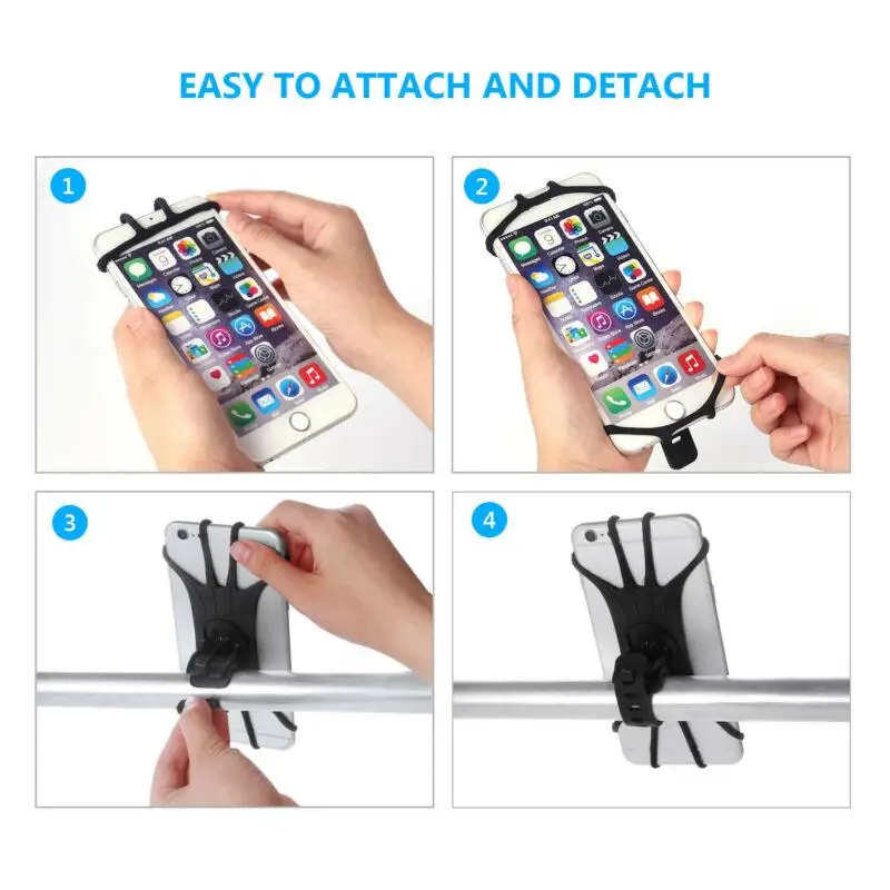 Универсальный силиконовый велосипедный мобильный телефон держатель на руль