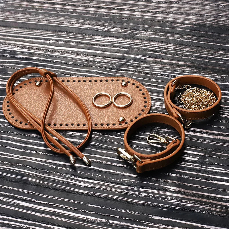 5pcs /set Handmade Handbag Bag Belt Set Leather Bag Bottoms With Hardware Package Accessories DIY Women Handbag Woven Set