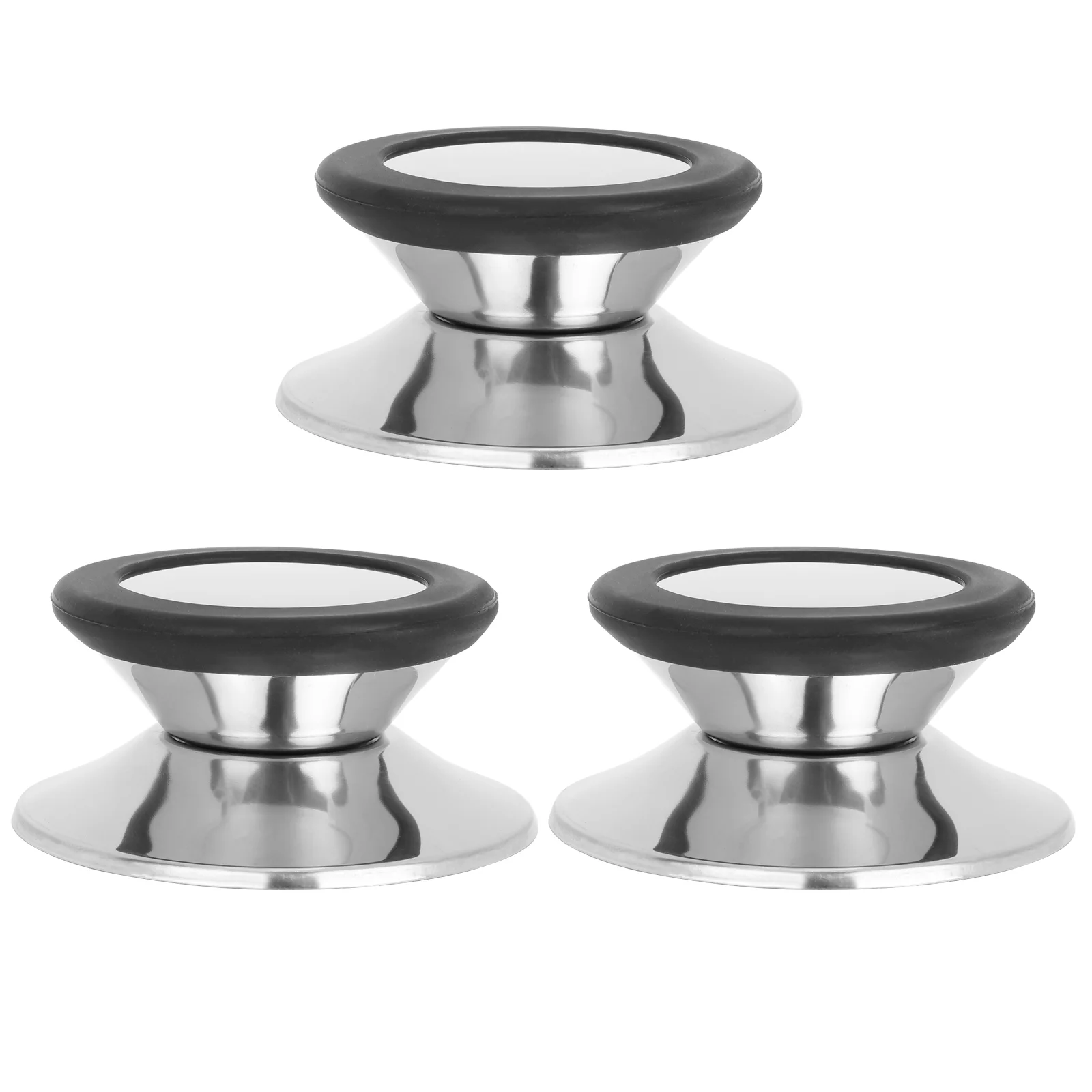 

3pcs Heat Resistant Pot Lid Handles Pan Cover Knob Lifting Handle with Silicone Rings Kitchen Cookware Replacement Parts