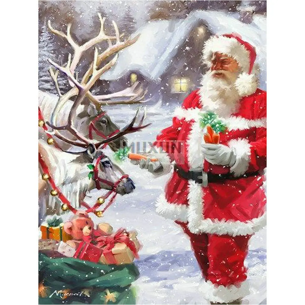Алмазная 5D Вышивка сделай сам из смолы картина с Санта Клаусом алмазная вышивка