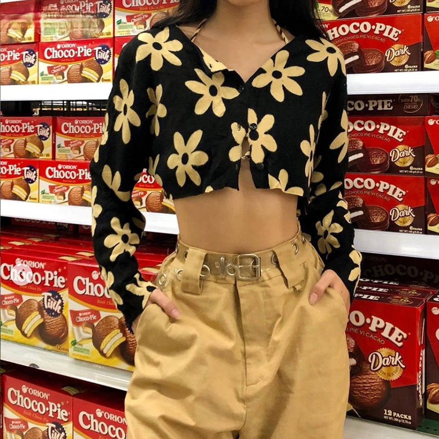 

Nibber summer Harajuku full sleeve graphic crop top womens T-shirts 2020 fashion high street casual tops black Tee shirts mujer