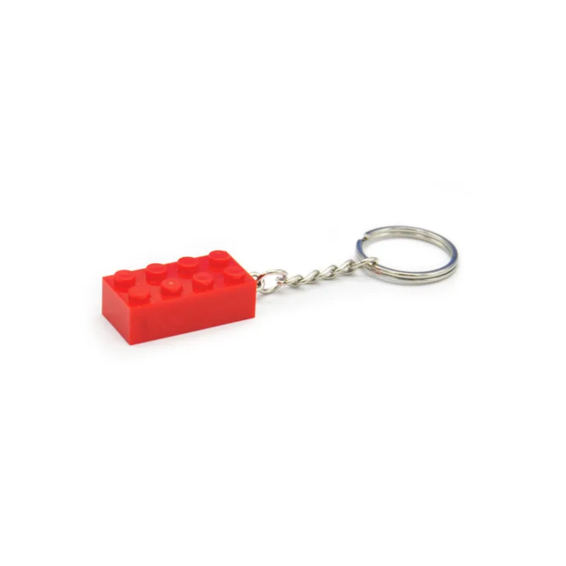 10 шт./компл. DIY брелок кольцо строительные блоки кулон MOC 2x4 кирпичи аксессуары