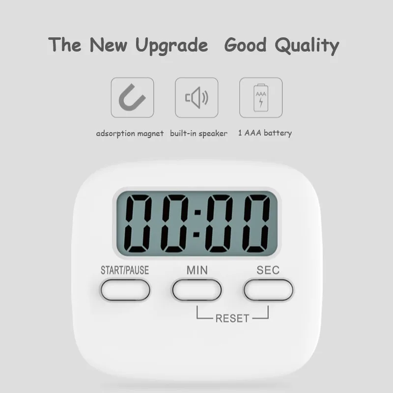 

Digital Kitchen Timer Big Digits Loud Alarm Magnetic Backing Stand with Large LCD Display for Cooking Baking Sports Games