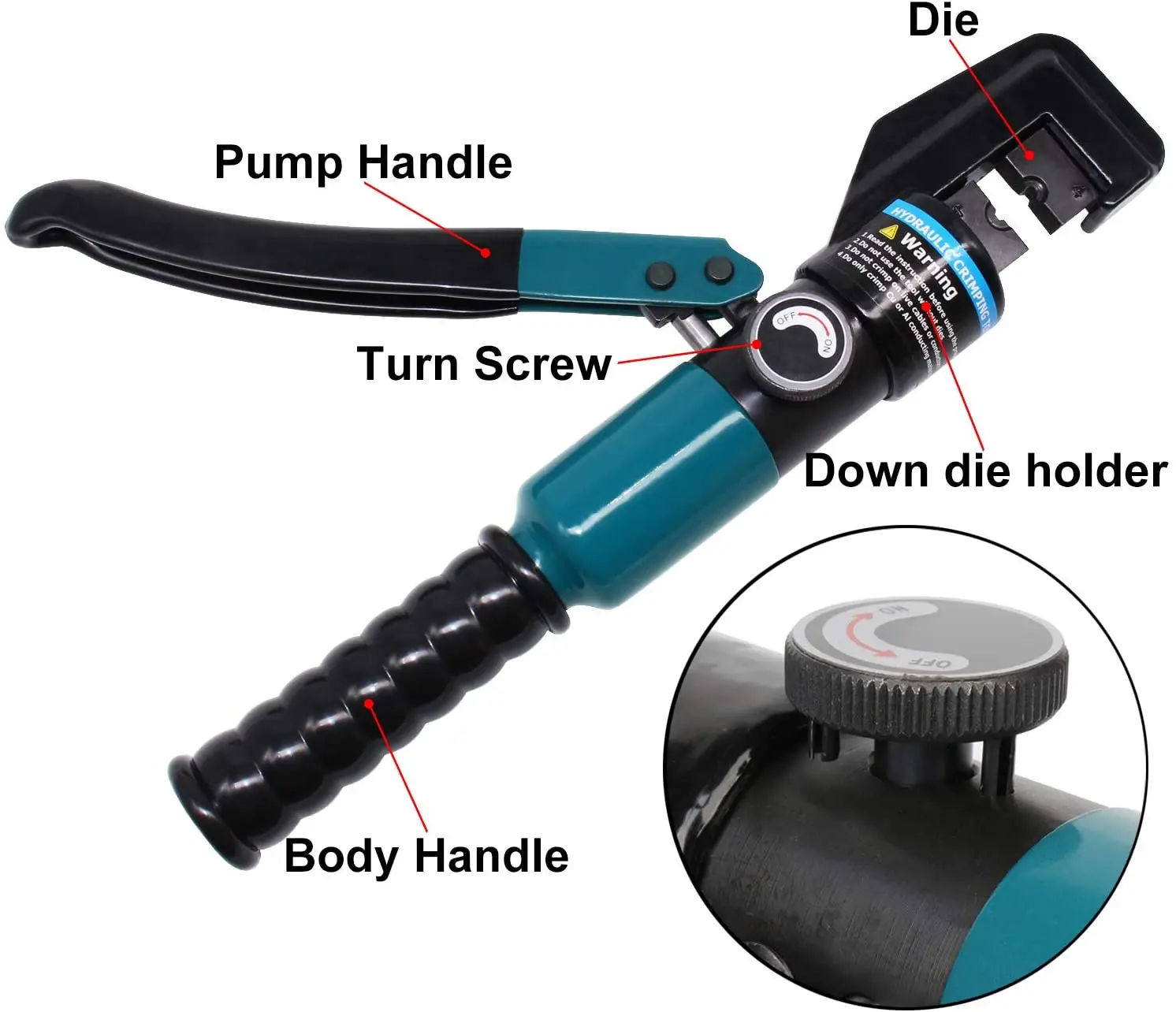 10-тонный ручной гидравлический обжимной инструмент с 8 пресс-формами 4-70 мм |