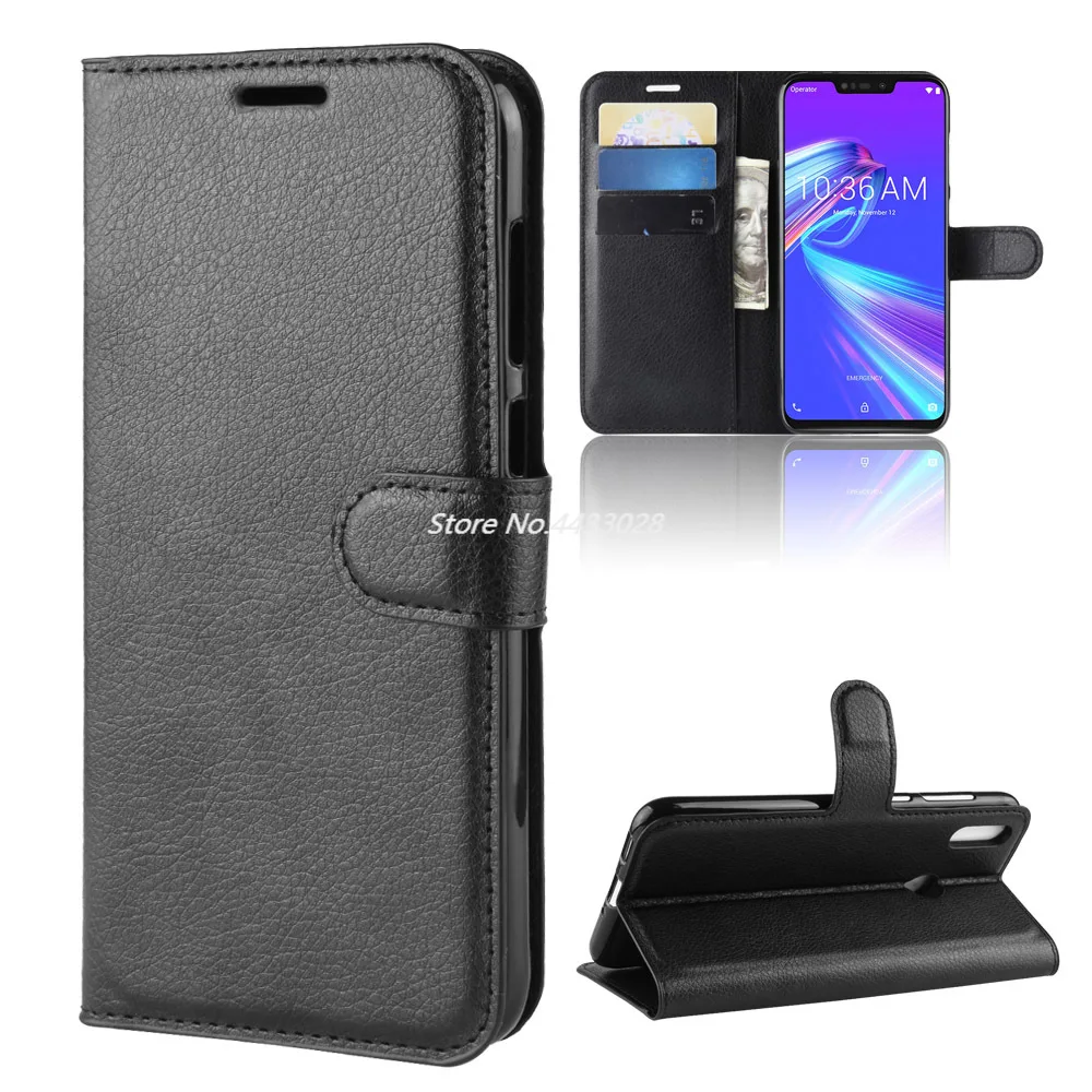 Чехол для телефона ASUS ZenFone MAX M2 ZB633KL откидная задняя крышка из искусственной кожи