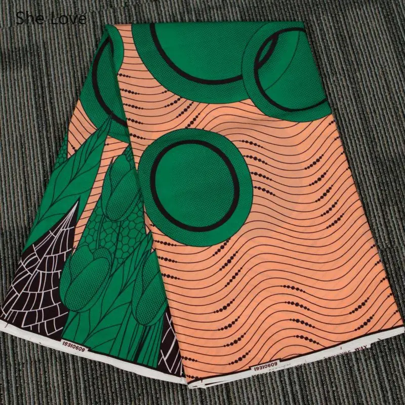 Африканская ткань Chzimade с принтом лотоса из натурального воска 3 ярда 100% хлопок