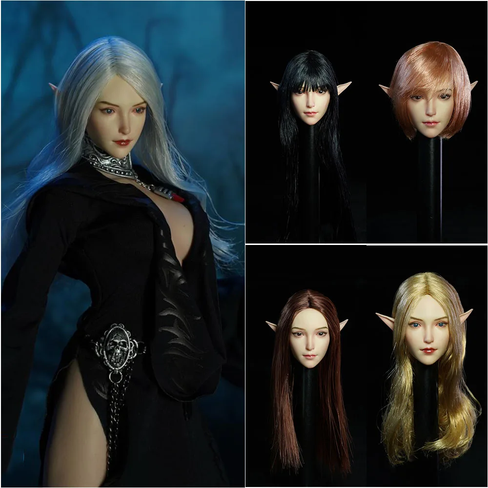 

New Arrival SUPER DUCK 1/6 Beautiful Elf Pale Skin Elf Ears Head Sculpt SDH021 Fit 12" Woman Action Figure Body Model Toys