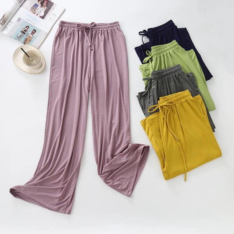 

Wide-leg pants women's high waist drape spring and summer Modal loose loose wild straight casual mopping pants sweatpants women