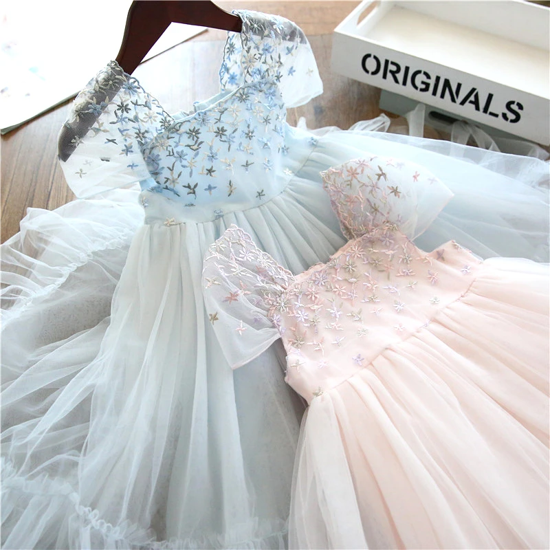 Children Dress Kids Girl Sleeveless Lace Flower Print Cotton and Linen Floral Vestido Baby Spring Summer Dresses for Girls | Детская