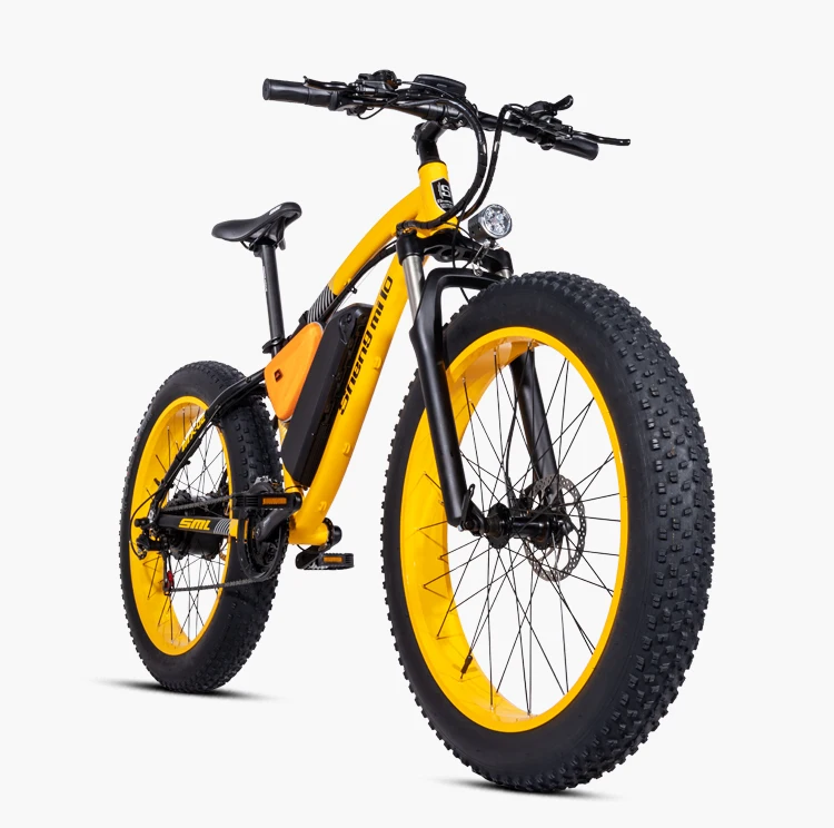 26 дюймов fat ebike 48V500w bafang мотор электрический горный велосипед электрический Снежный велосипед 17ah литиевая батарея Максимальная скорость 40 км/ч emtb - Цвет: Yellow