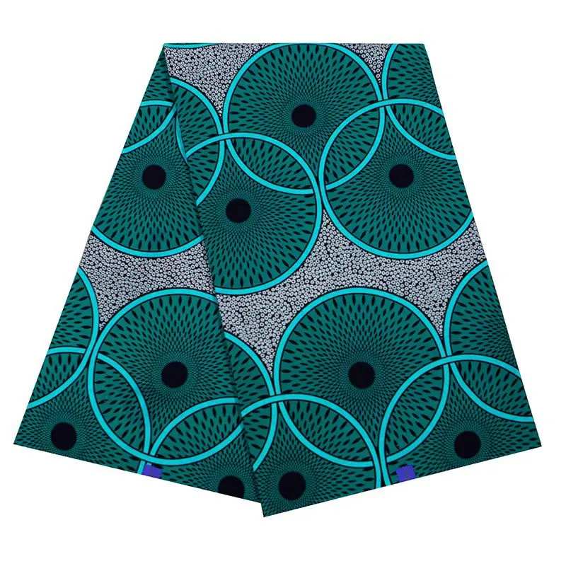 Африканская ткань 100% хлопок зеленый принт 2019 Африканский нигерийский настоящие