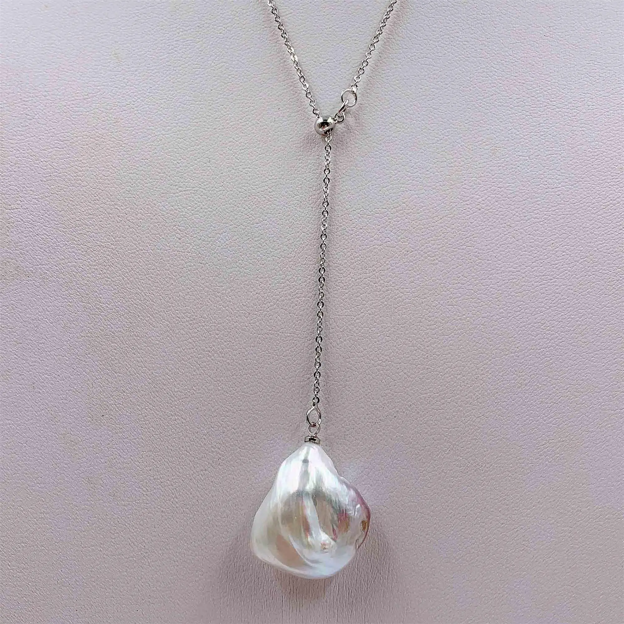 20x21mm White Baroque Pearl Pendant Necklace 18 inches Gift Jewelry Wedding Real Chain | Украшения и аксессуары