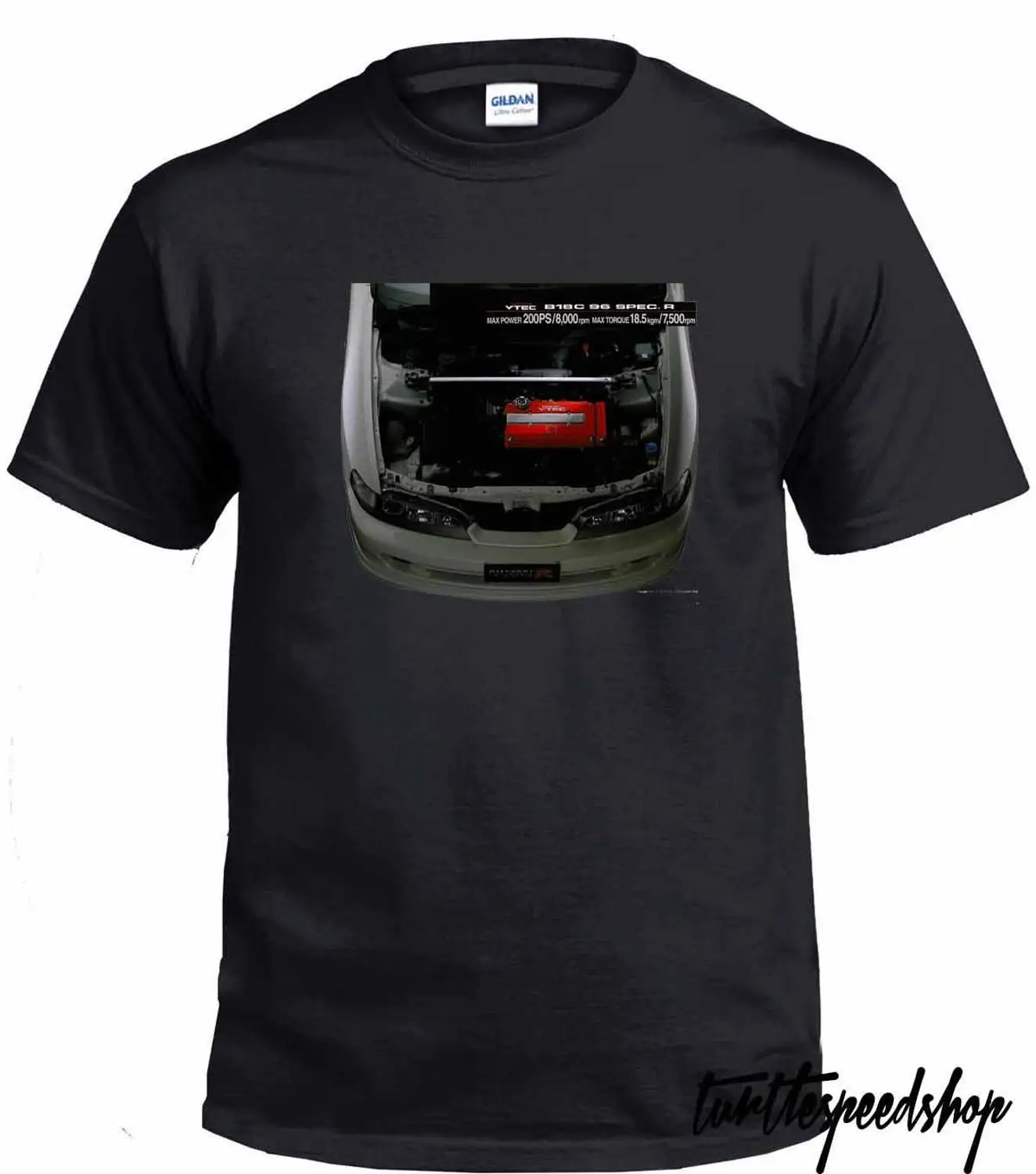 

2019 Hot sale Fashion Type-R Specs Engine T-Shirt CTR ITR JDM Civic Black Tee shirt