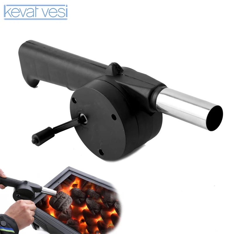 Stainless Steel Outdoor Barbecue Fan Hand-cranked Air Blower BBQ Grill Fire Bellows Tools Picnic Camping Accessories