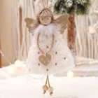 Рождественские украшения, плюшевый ангел, подвесной декор для новогодней елки, 2022 год, рождественские украшения для дома, подарок для детей