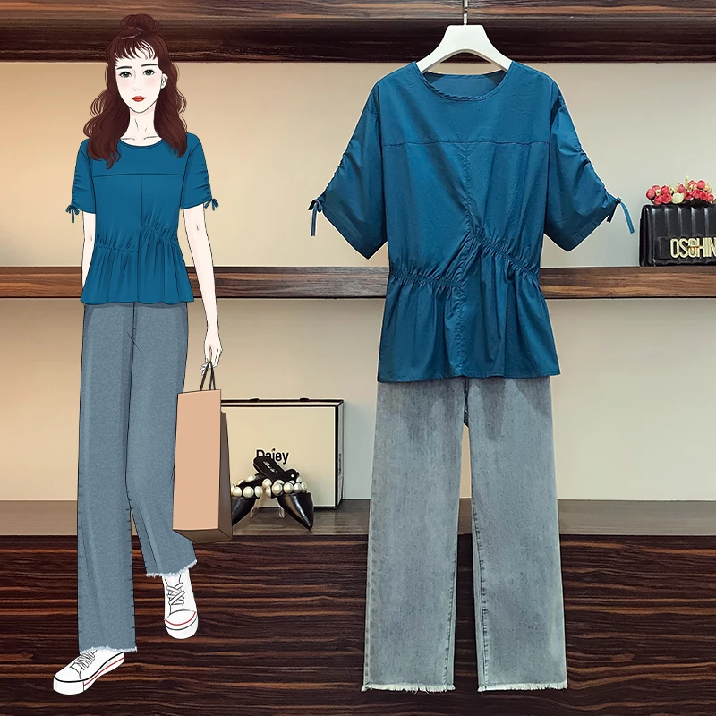 

4XL Plus Size Women Ruched Shirts Summer 2021 Fashion Drawstring Short Sleeve Loose Casual Ladies Folds Ruffle Irregular Tops
