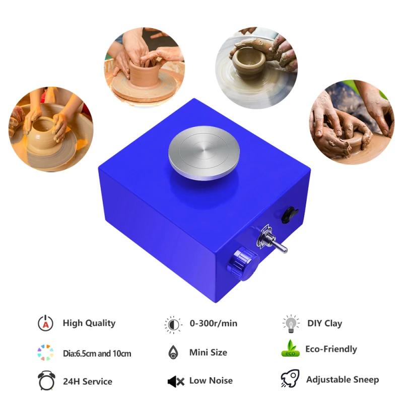 

Mini Electric Pottery Wheel 6.5cm 10cm Turntable Pottery Machine DIY Clay Tool For Ceramic Work Art Craft Ceramic Tool US Plug