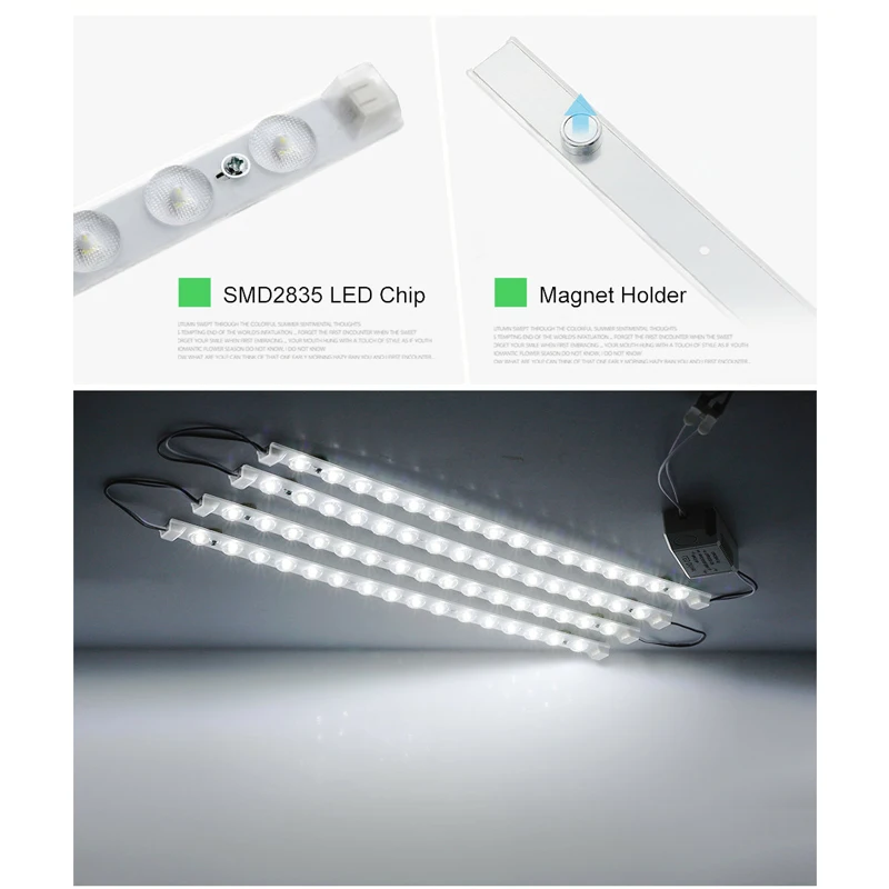 LED Tube Ceiling Light Module Source 32W 40W 50W 2835 LED Bar Lights Ceiling Lamp 220V With Magnet Holder and Driver images - 6