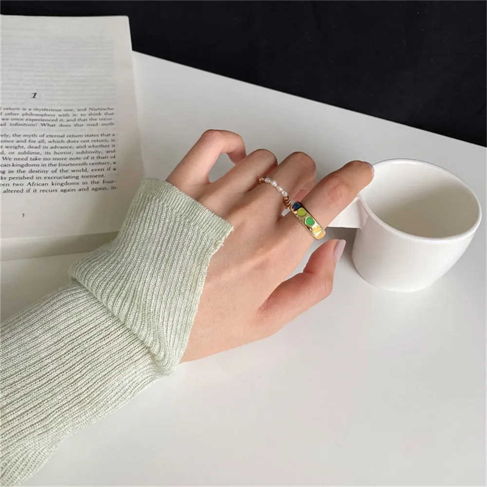 Кольцо женское регулируемое с жемчугом и сердцем | Украшения аксессуары