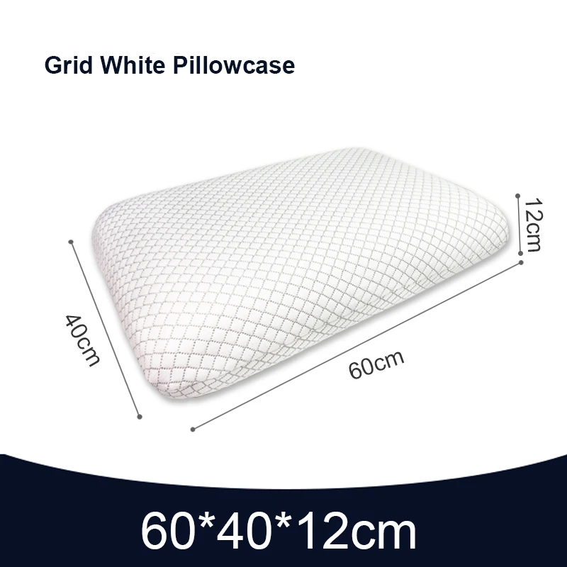 Grid Cover PurenLatex 60*40*12 силиконовый гель пены памяти летом прохладно Подушка спондилез и экзема предотвращает для лечения шейных позвонков - Цвет: Grid Cover