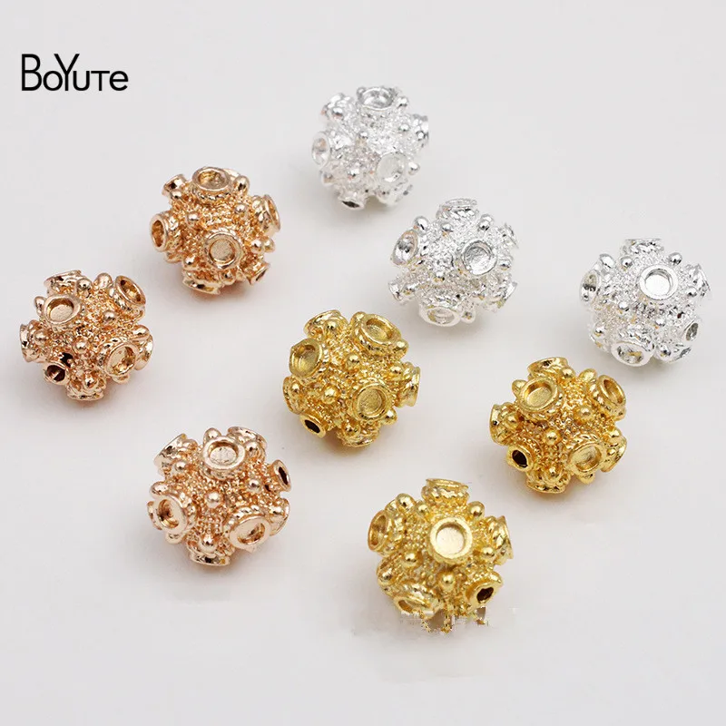 

BoYuTe (10 Pieces/Lot) 13MM Metal Alloy Spherical Dragonfly Eye Spacer Beads Diy Jewelry Acccessories Wholesale