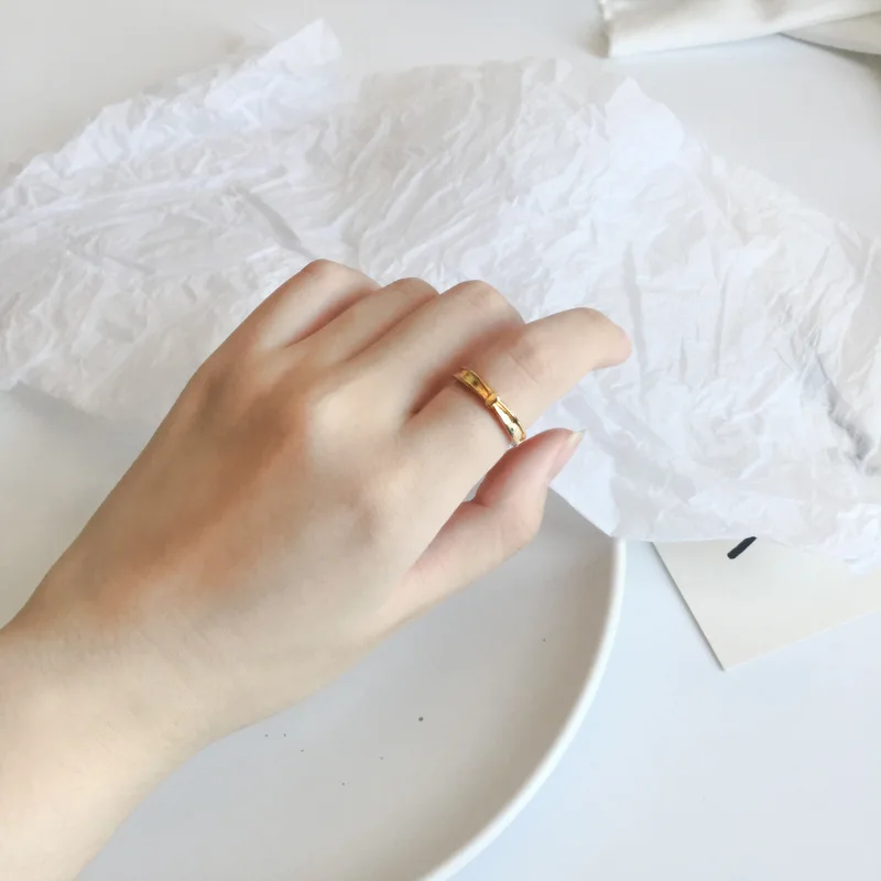 Оптовая продажа модное кольцо с бантом простое милое Bague Bijoux Femme подарок для