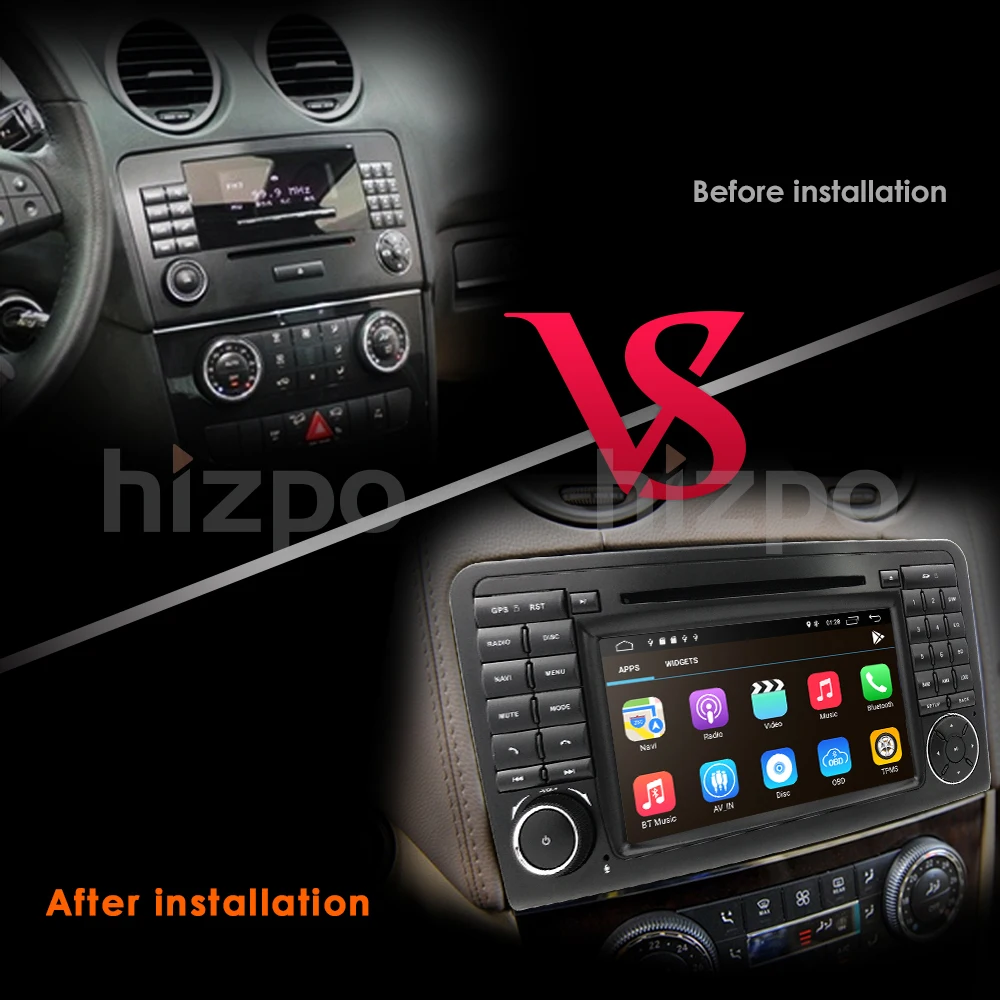 2Din 7 дюймов Android9.0 CarDVD плеер для Mercedes Benz/ML/GL Класс W164 ML350 ML500 GL320 Canbus 4GWifi gps радио CAM