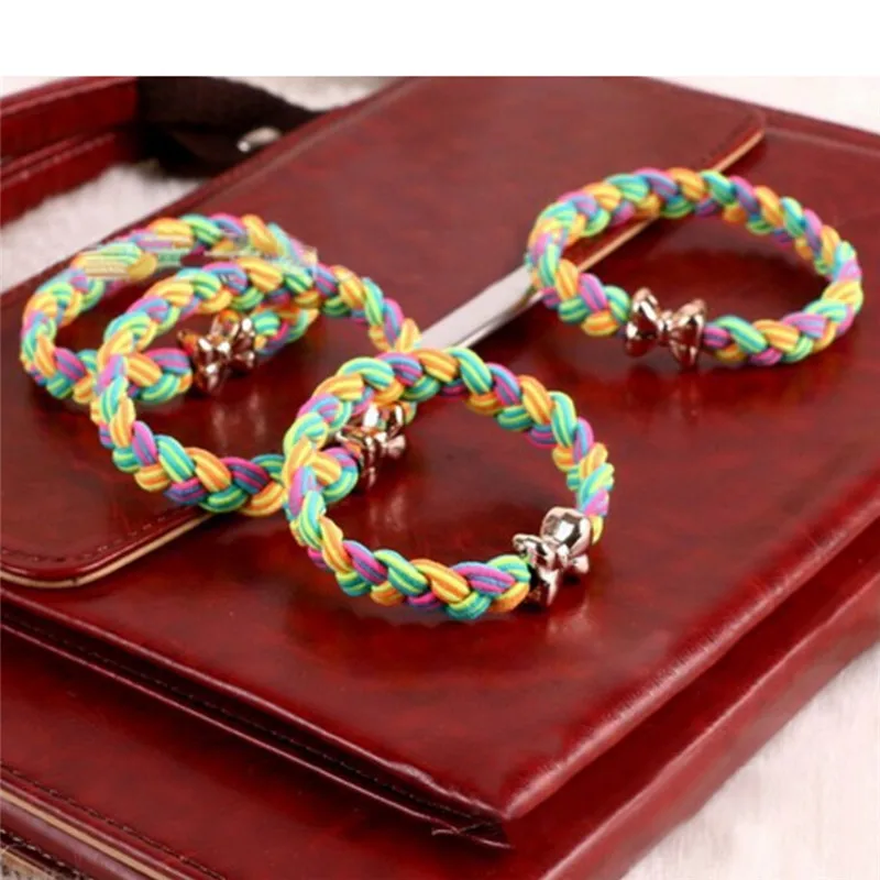 10 шт. Женская плетеная резинка для волос ультраэластичная повязка на голову