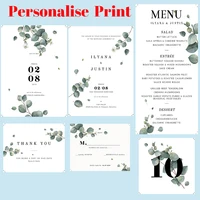 50pcs personalized custom print birthday business rsvp card thank you table name wedding invitations insert party menu supplies