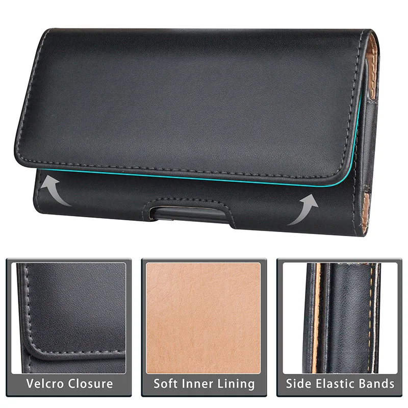 Universal Casual Leather Phone Pouch For Huawei P40 Lite P50 Pro P30 Pro P20 Lite P10 P9 P8 Cover Waist Holster Bag Belt Case