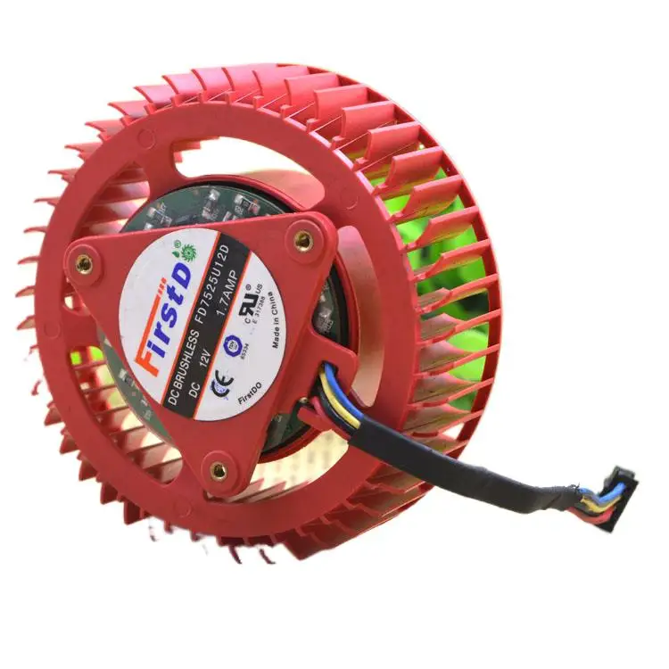 Доставка ATI AMD Fd7525u12d 1.70a 4-проводной ШИМ контроль температуры офисный версия турбо графический вентилятор