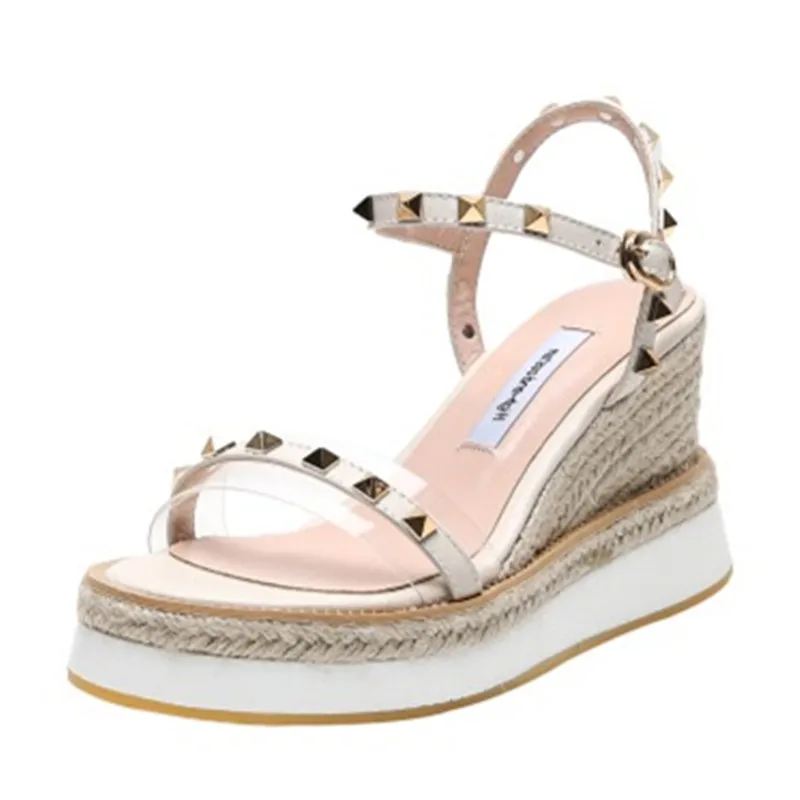 

Fanyuan, 2021 год, Высококачественная Летняя женская обувь на высоких каблуках с открытым носком и металлическим украшением, элегантная Милая же...