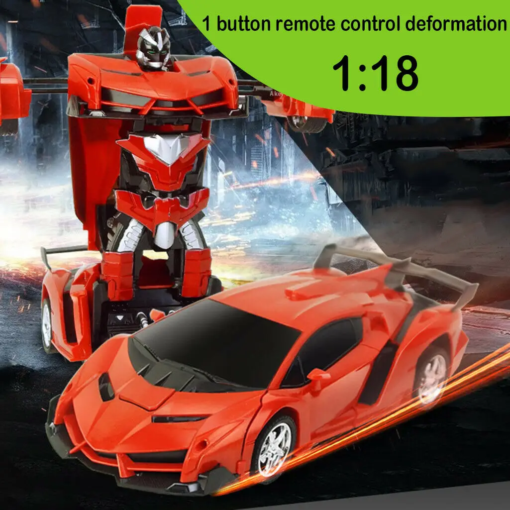 

Transformable 1:18 Electric RC Car Vehicle Robot Remote Control for Teenager Boy