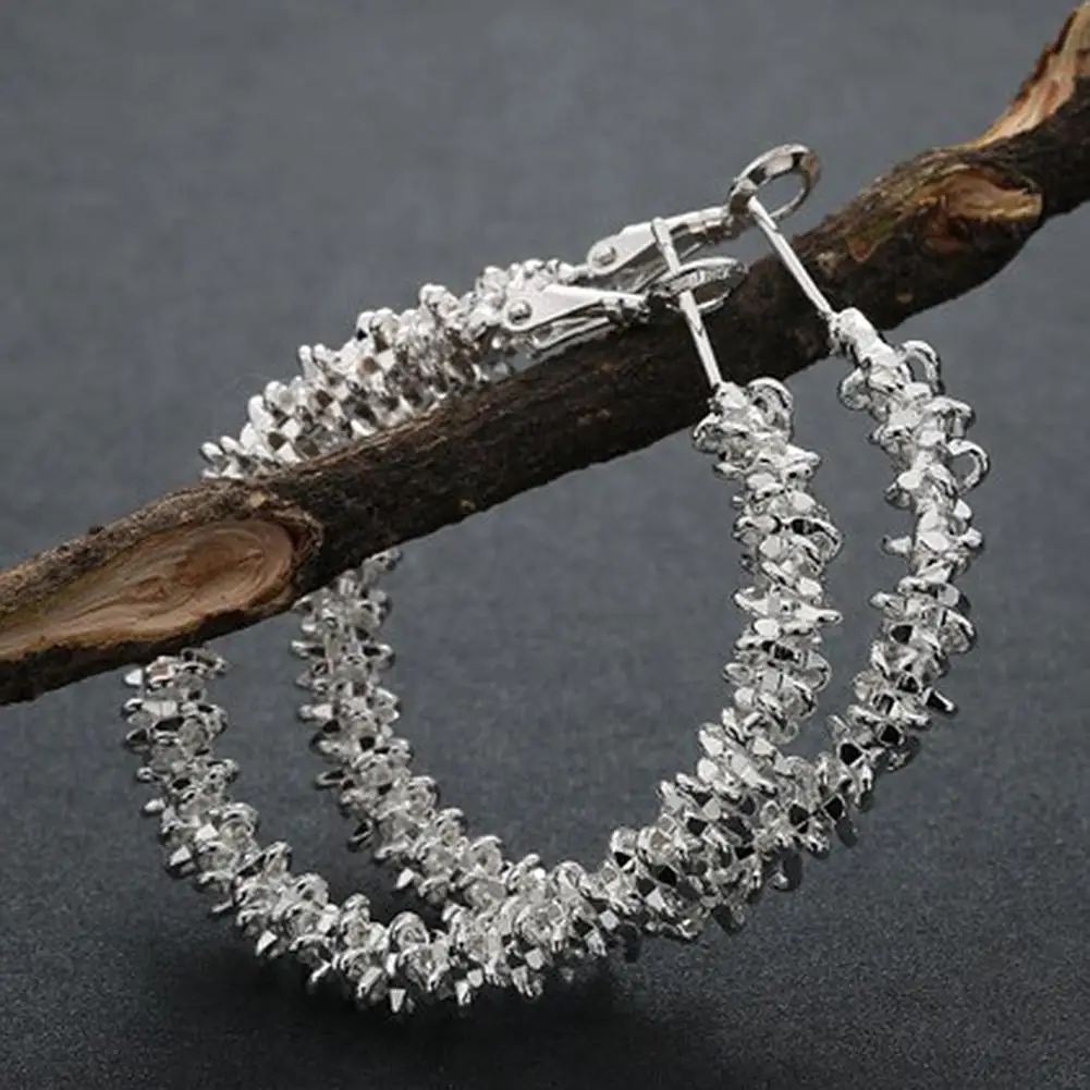

2021 Newest Trend Elegant Women Exaggerated Irregular Knotted Round Circle Hoop Unusual Earrings Party Jewelry Accessories Gifts